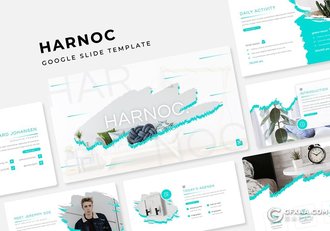 30页水墨笔触效果国外商务Google slides模板 - 顶尖PPT