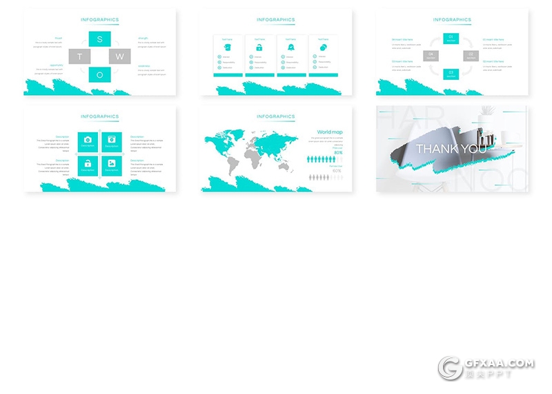 30页水墨笔触效果国外商务Google slides模板 - 顶尖PPT