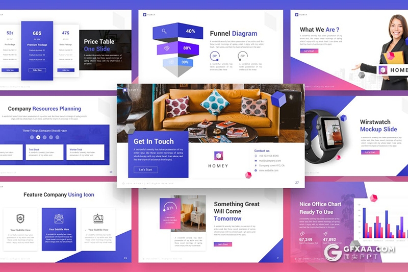 30页紫色房产经纪房地产数据分析PPT模板 - 顶尖PPT