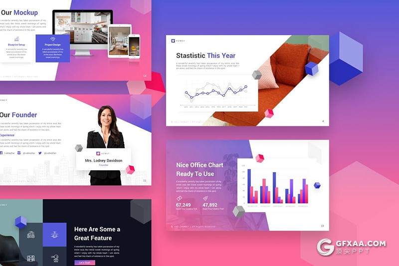 30页紫色房产经纪房地产数据分析PPT模板 - 顶尖PPT