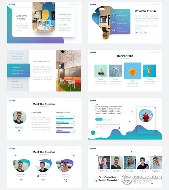 53页欧美创意商业模板数据分析计划总结PPT模板 - 顶尖PPT