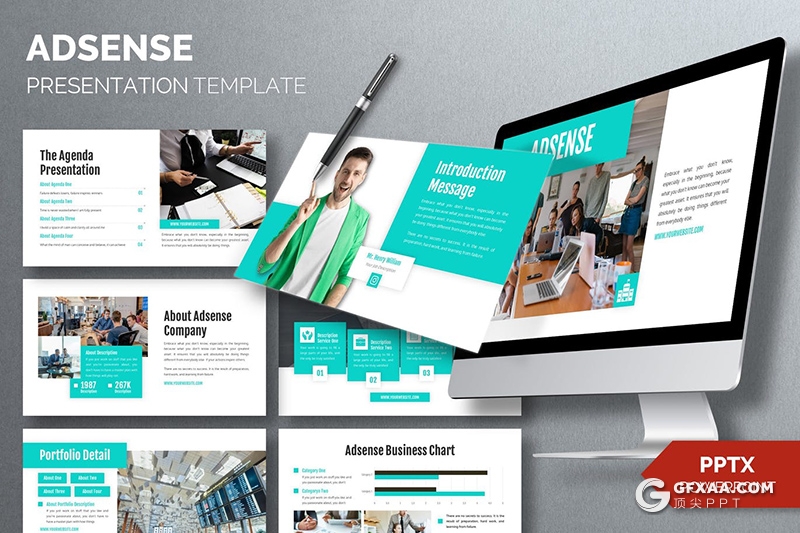 30页国外扁平化商务通用PPT模板 - 顶尖PPT