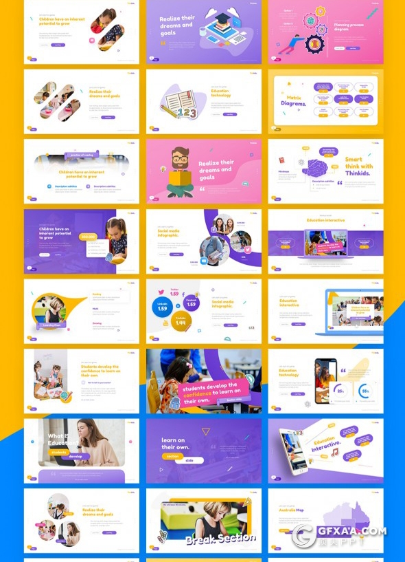 80页精美配色与动画ppt国外高端趣味游戏儿童教育培训PPT模板 - 顶尖PPT