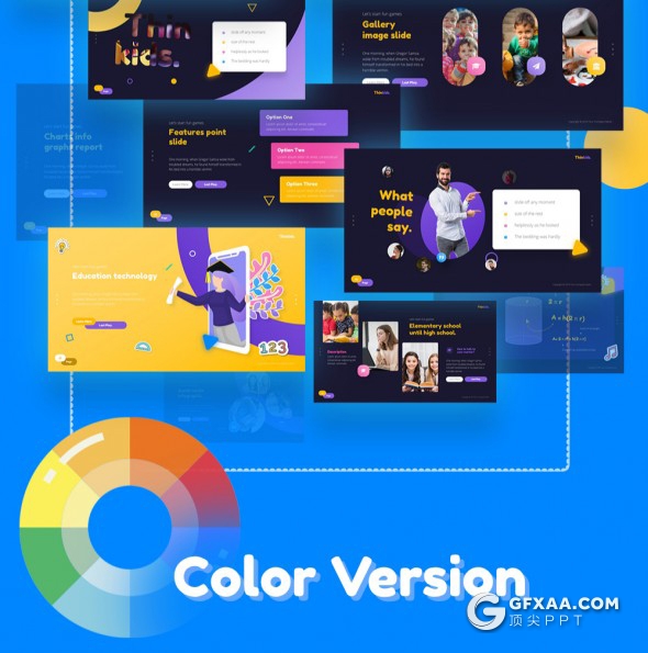 80页精美配色与动画ppt国外高端趣味游戏儿童教育培训PPT模板 - 顶尖PPT