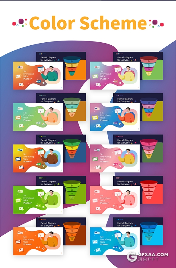 77页国外精美动画配色商业规划营销主题PPT模板 - 顶尖PPT