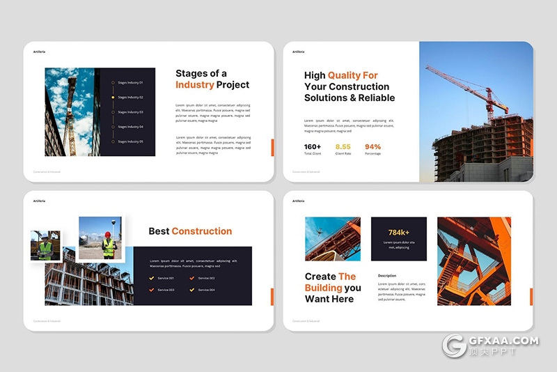 32页工程建筑项目施工项目合作展示PPT模板 - 顶尖PPT