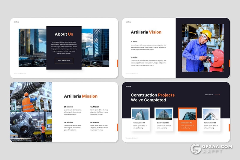 32页工程建筑项目施工项目合作展示PPT模板 - 顶尖PPT