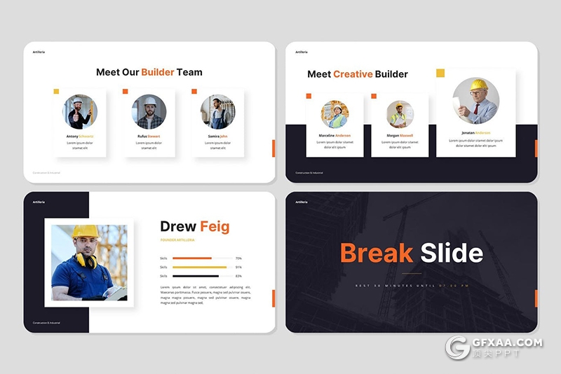32页工程建筑项目施工项目合作展示PPT模板 - 顶尖PPT