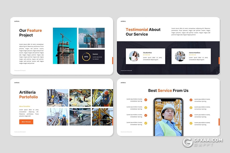32页工程建筑项目施工项目合作展示PPT模板 - 顶尖PPT