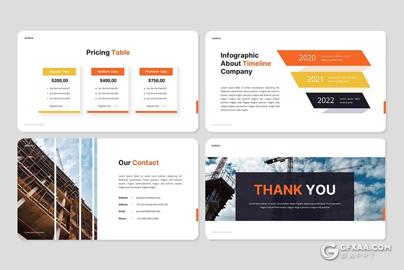 32页工程建筑项目施工项目合作展示PPT模板 - 顶尖PPT