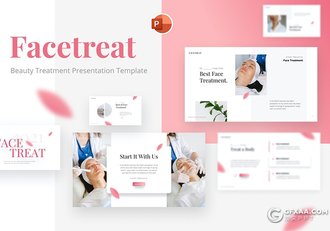 粉红色女性美容花化妆主题PPT模板 - 顶尖PPT