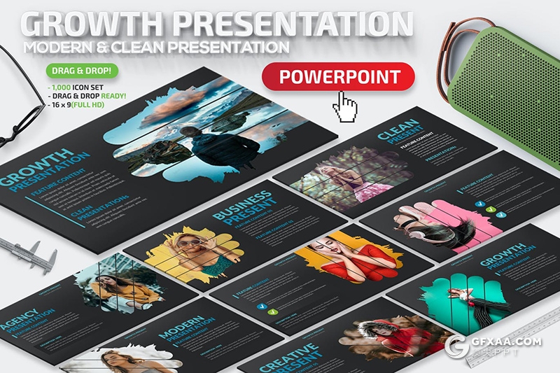 31页创意图片剪影多用途国外PPT模板 - 顶尖PPT