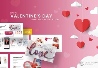 30页情人节浪漫婚礼国外Google slides模板 - 顶尖PPT