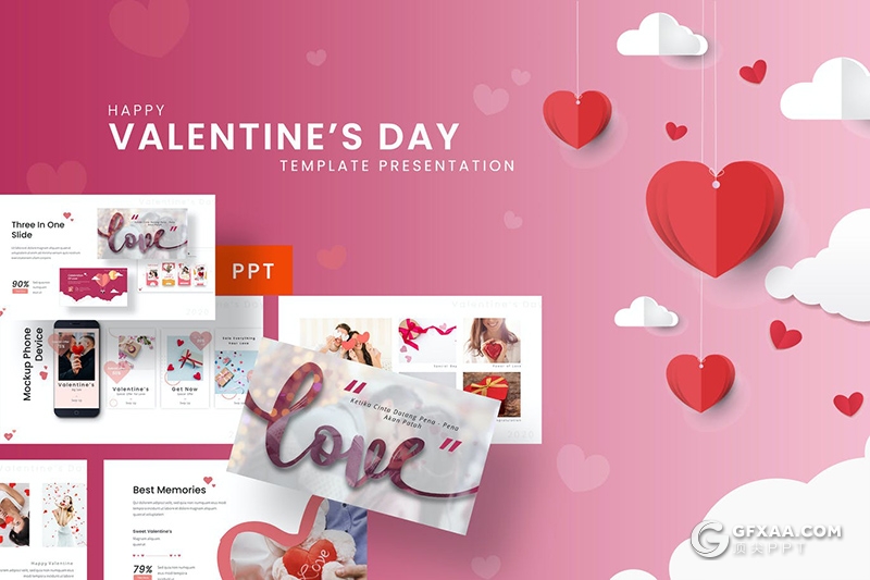 30页情人节浪漫婚礼国外PPT模板 - 顶尖PPT