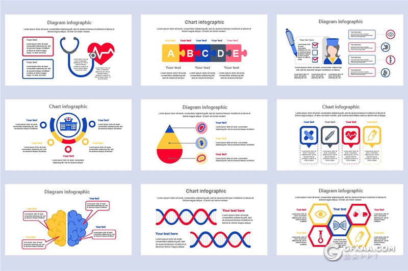 45页动画医疗信息图形PPT模板 - 顶尖PPT