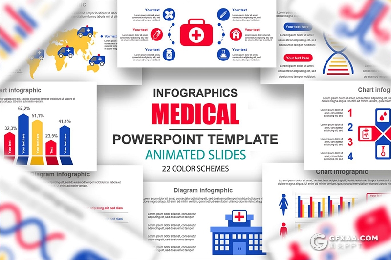 45页医疗信息图形ppt思维流程工作医疗医学动画图形PPT模板 - 顶尖PPT