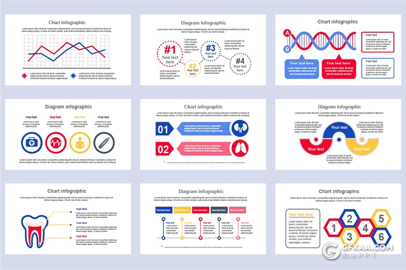 45页医疗信息图形ppt医学图步骤选项思维动画图形PPT模板 - 顶尖PPT