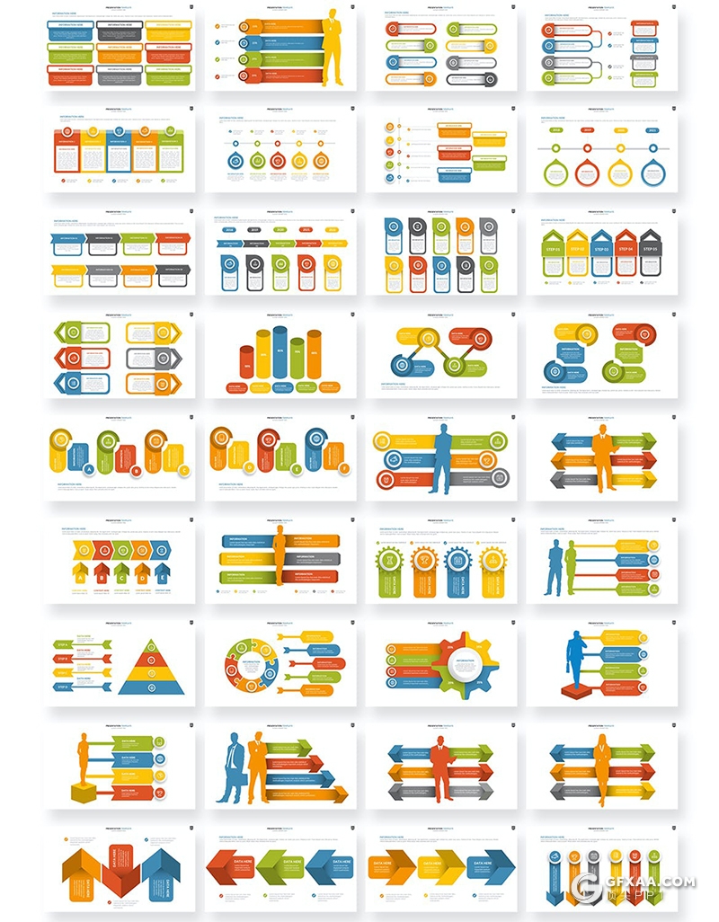350页国外高端商务通用PPT卡通插画人物微立体数据图形世界地图PPT模板 - 顶尖PPT