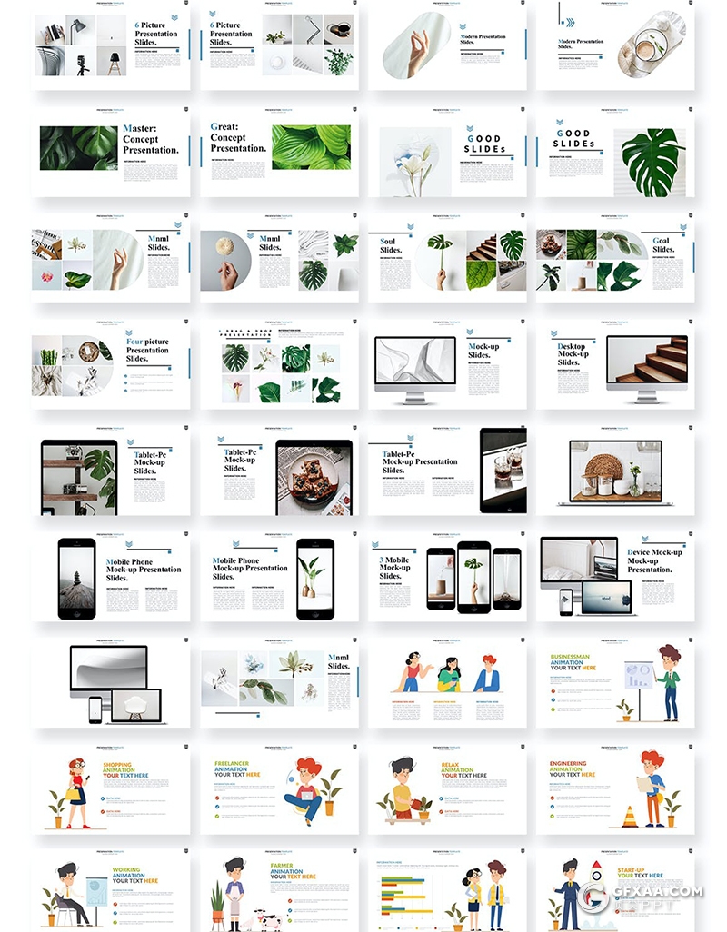 350页国外高端商务通用PPT卡通插画人物微立体数据图形世界地图PPT模板 - 顶尖PPT