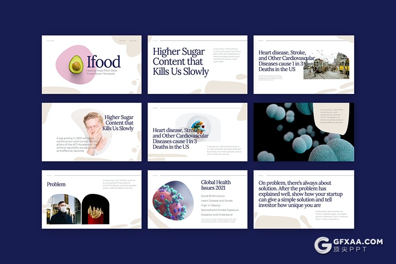 30页国外极简文艺风格美食简报PPT模板 - 顶尖PPT