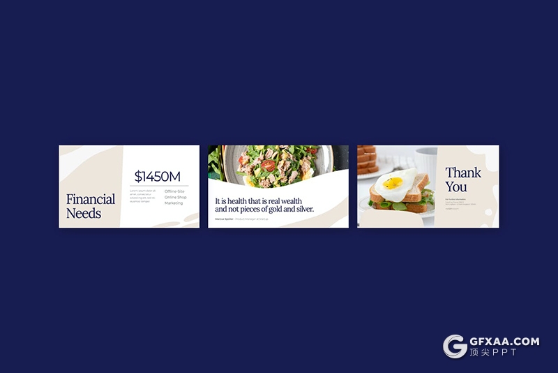 30页国外极简文艺风格美食简报PPT模板 - 顶尖PPT