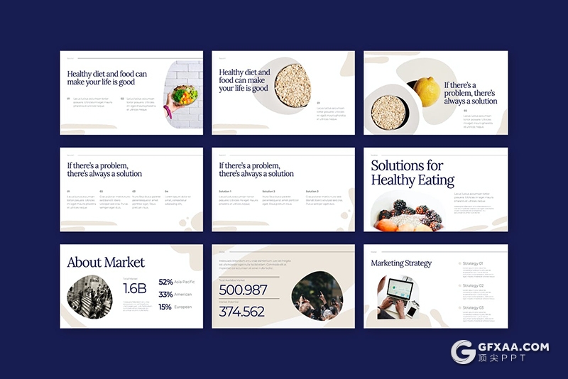 30页国外极简文艺风格美食简报PPT模板 - 顶尖PPT