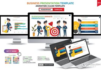 创意卡通商业人物概念插画动画PPT模板 - 顶尖PPT
