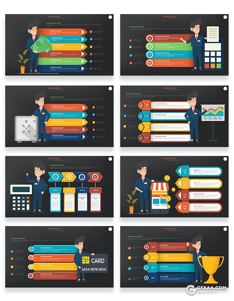 创意卡通商业人物概念插画动画PPT模板 - 顶尖PPT