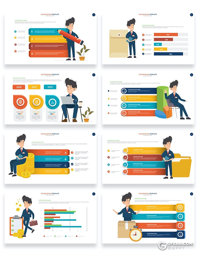 创意卡通商业人物概念插画动画PPT模板 - 顶尖PPT