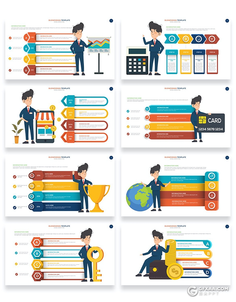 创意卡通商业人物概念插画动画PPT模板 - 顶尖PPT