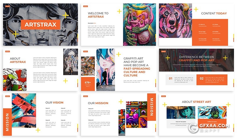 30页国外时尚作品展示摄影写真PPT模板 - 顶尖PPT