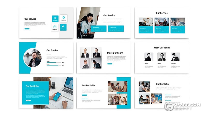 30页蓝色国外企业简介商务计划汇报PPT模板 - 顶尖PPT