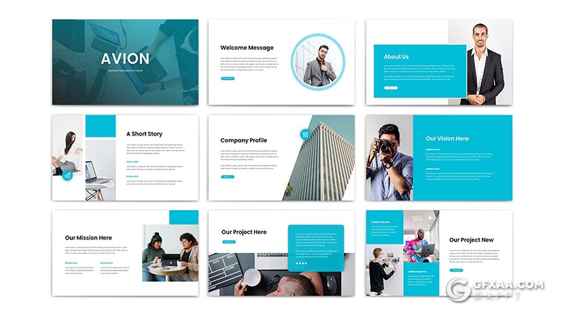 30页蓝色国外企业简介商务计划汇报PPT模板 - 顶尖PPT