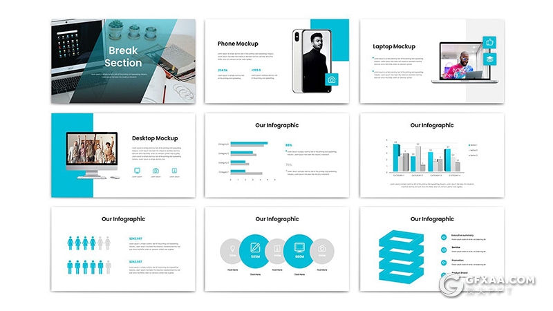 30页蓝色国外企业简介商务计划汇报PPT模板 - 顶尖PPT