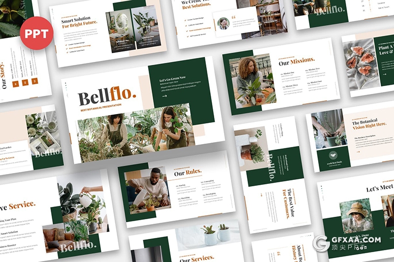 36页植物养殖园艺农业花园园丁PPT模板 - 顶尖PPT