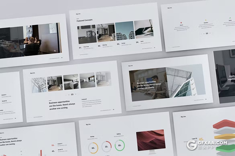 53页欧美简约风格商业创意PPT模板 - 顶尖PPT