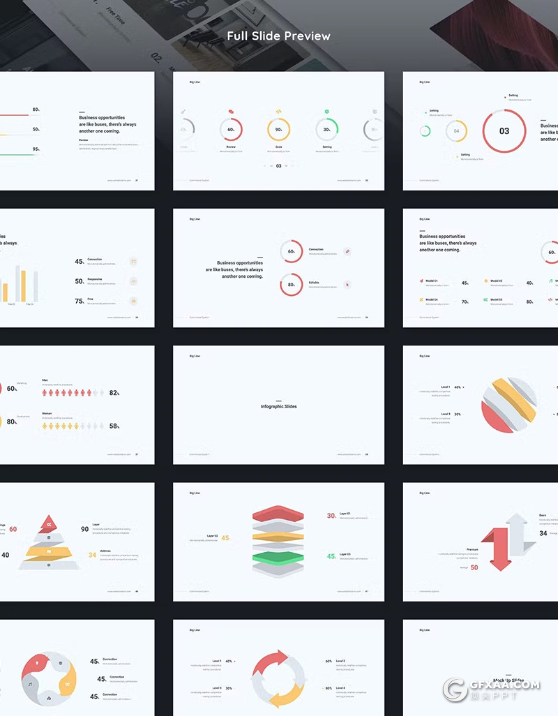 53页欧美简约风格商业创意PPT模板 - 顶尖PPT