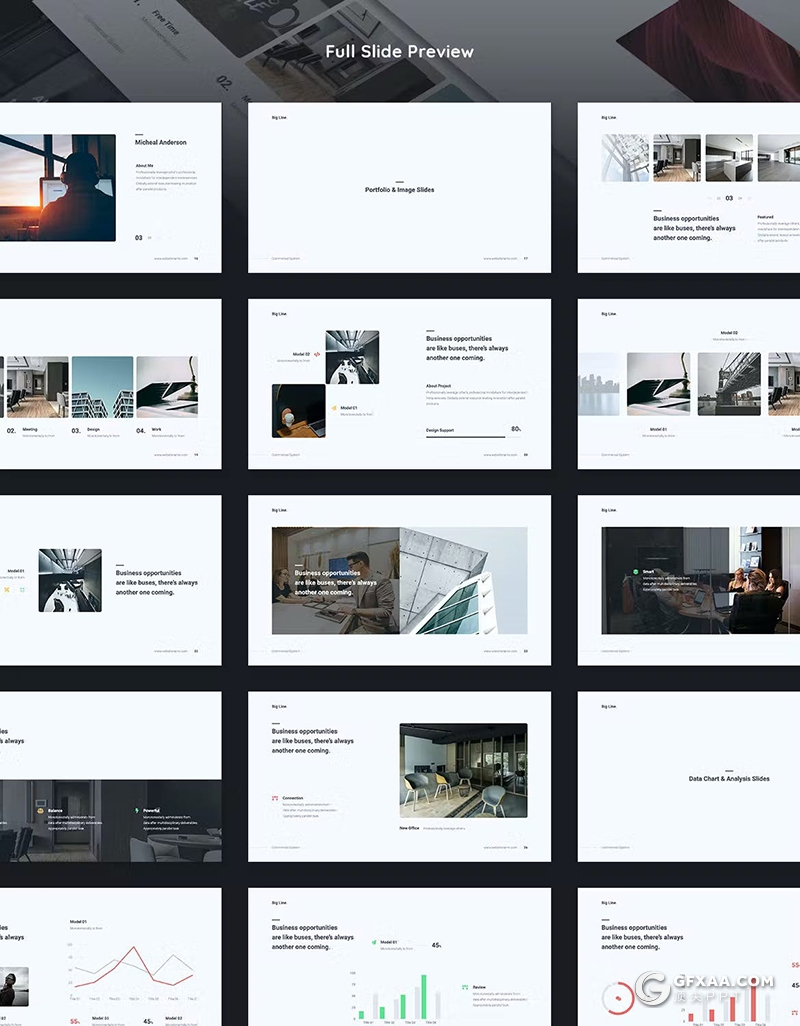 53页欧美简约风格商业创意PPT模板 - 顶尖PPT