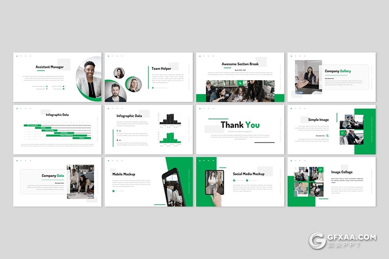 30页国外扁平化项目合作团队介绍通用商业国外PPT模板 - 顶尖PPT