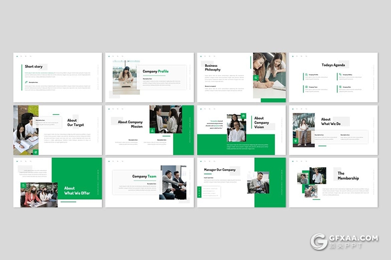 30页国外扁平化项目合作团队介绍通用商业国外PPT模板 - 顶尖PPT