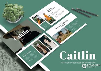 30页绿色极简文艺模特服装摄影展示PPT模板 - 顶尖PPT