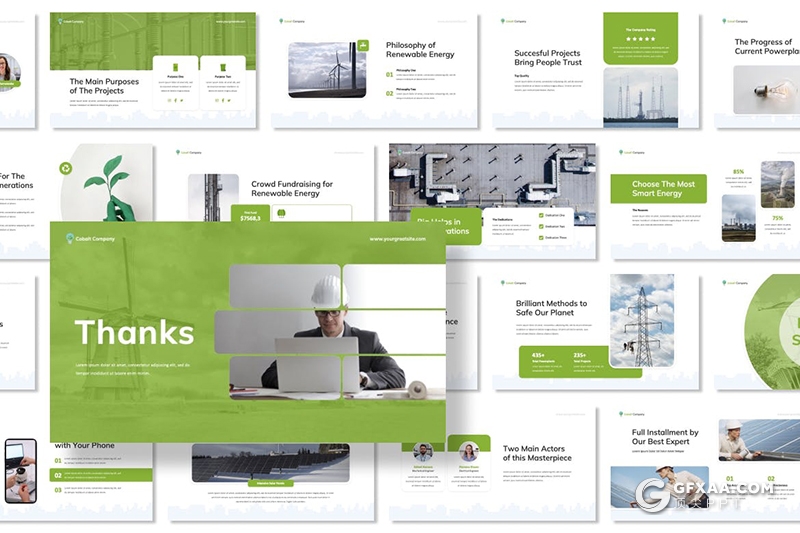 30页国外绿色新能源发电主题PPT模板 - 顶尖PPT