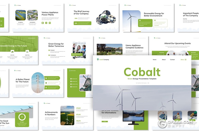 30页国外绿色新能源发电主题PPT模板 - 顶尖PPT