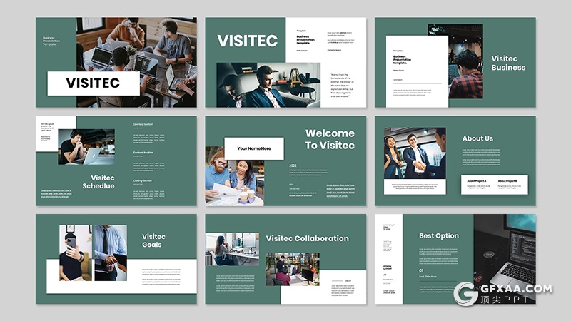 30页扁平化国外商业企业项目合作工作总结计划PPT模板 - 顶尖PPT