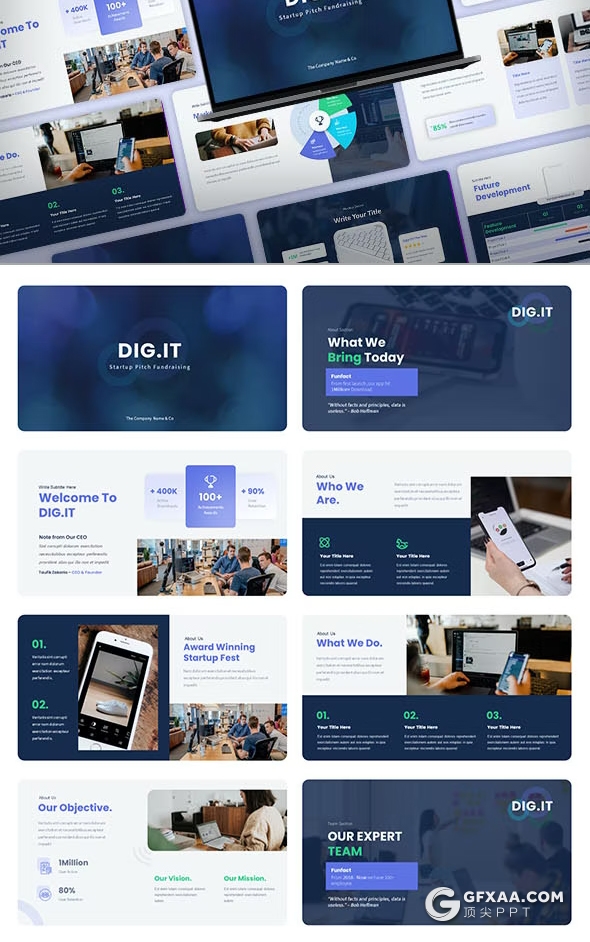 45页国外精美设计创业融资投资计划PPT模板 - 顶尖PPT