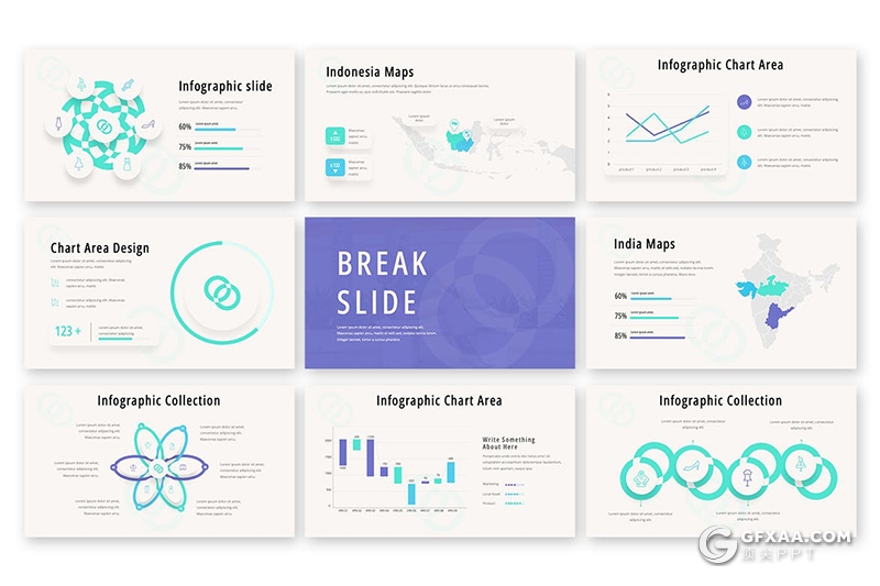 30页国外时尚设计小清新风格通用PPT模板 - 顶尖PPT