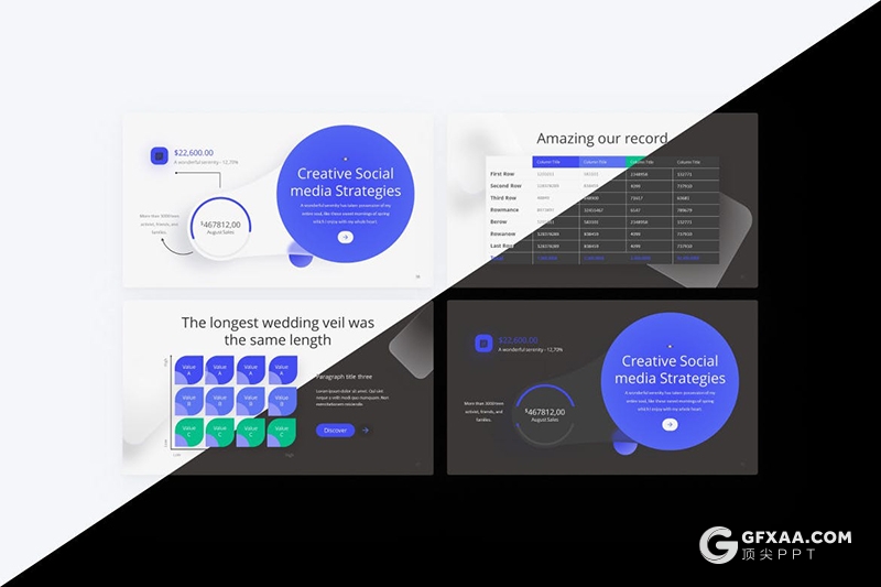 45国外高端设计数据统计商务工作汇报通用PPT模板 - 顶尖PPT