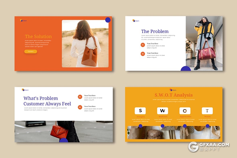 32页简约时尚风格多用途国外PPT模板 - 顶尖PPT