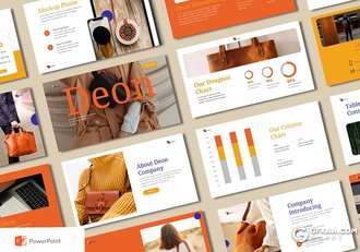 32页简约时尚风格多用途国外PPT模板 - 顶尖PPT