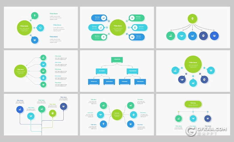 46页国外创意微立体聚合流程数据图形PPT模板 - 顶尖PPT